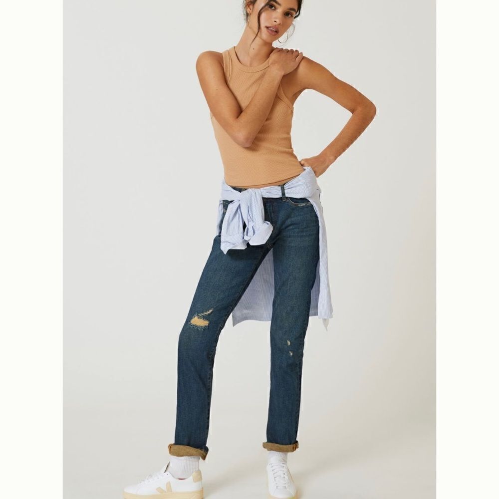 Anthropologie | Pilcro The Slim Boyfriend Jeans | Size: 26 | Color: Denim Dark
